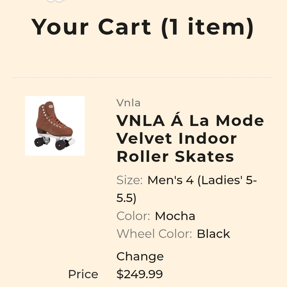 Women's Brown Suede Roller Skates - Picture 6 of 6
